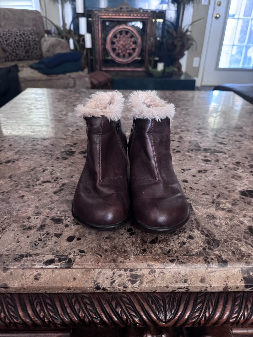Jambu Brown Kids Faux-Fur Cuff Ankle Boots